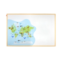 Tablica suchościeralno-magnetyczna 90x60 drewno 90x60 drewno Animals adventure! MemoBe