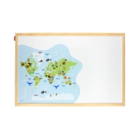 Tablica suchościeralno-magnetyczna 60x40 drewno Animals adventure! MemoBe