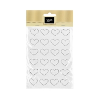 Kryształki samoprzylepne srebrne Serca (24)