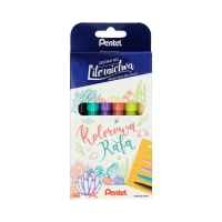 Zestaw do liternictwa 6kol Kolorowa Rafa Brush Sign Pen Pentel