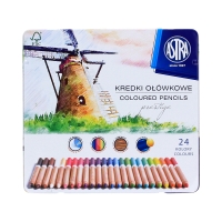 Kredki ołówkowe 24kol opak. metalowe Prestige Astra 312117002