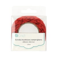 Koronka bawełniana samoprzylepna czerwona 1.8m