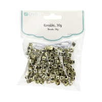 Koraliki literki czarne złota baza (124)