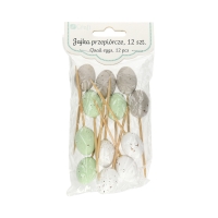 Ozdoby wielkanocne - jajka przepiórcze - zielone/naturalne (12)