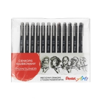 Zestaw cienkopisów Pointliner Pentel czarny 12szt. S20P-ST12PL