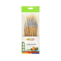 Pędzel naturalny - 9szt. okrągły Happy Color HA3240