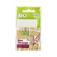 Karteczki samoprzylepne 51x76/50 przeźroczyste Stickn 21708