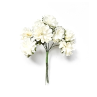 Kwiaty papierowe Bukiecik Dalie biały (8)