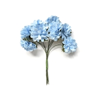 Kwiaty papierowe Bukiecik Dalie błękitny (8)