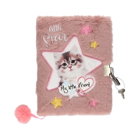 Pamiętnik z kłódką A5/96 Włochacz MLF Grey Cat