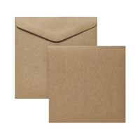 Baza do kartek ozdobnych - karnet + koperta 145x145 Kraft ciemnybeż (5)