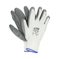 Rękawice powlekane biało-szare L/9 Plast (2)