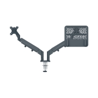 Ramię pod monitor i laptop podwójne ciemnoszare Ergo Leitz