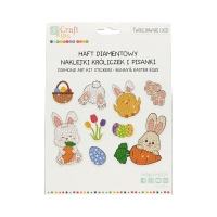 Haft diamentowy naklejki Króliczek Pisanki