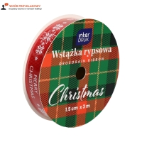 Wstążka rypsowa 15mmx3m Christmas