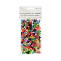 Pompon poliestrowy mix 7mm - 380szt.