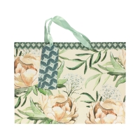 Torebki ozdobne papierowe 31x12x42 Piwonie XL poziome - 5szt.