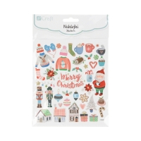 Naklejki brokatowe Przytulne Święta - 43szt.