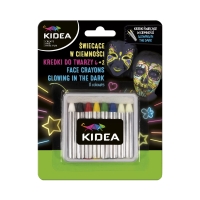Kredki do malowania twarzy świecące w ciemności 8kol Kidea