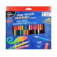 Kredki ołówkowe dwustronne 24/48kol trójkątne Kidea