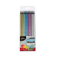 Kredki ołówkowe 10kol trójkątne metaliczne Kidea