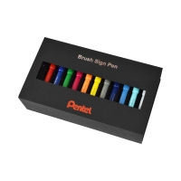 Pisaki pędzelkowe do kaligrafii i liternictwa 36szt. Brush Sign Pen Pentel