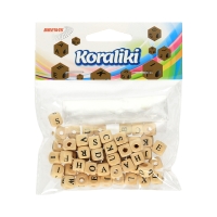 Koraliki drewniane 8mm naturalne Alfabet (60) Brewis KL4