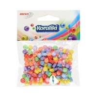 Koraliki akrylowe 4x7mm mix kolrów Alfabet 20g Brewis KL6