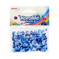 Koraliki akrylowe 3.5mm biało/niebieskie 30g Brewis KZ13