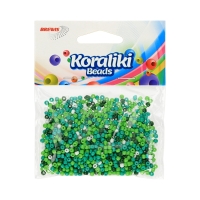 Koraliki akrylowe 3.5mm biało/zielone 30g Brewis KZ15
