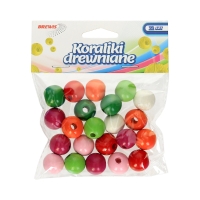 Koraliki drewniane 16mm mix kolorów (22) Brewis KD16-2