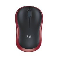 Mysz optyczna bezprzewodowa USB czarno/czerwona Logitech M185
