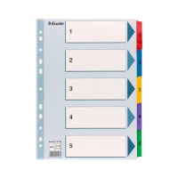 Przekładki kartonowe A4 1-5 kolorowe Mylar