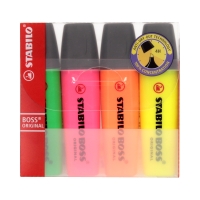 Zakreślacz 4kol etui Boss Stabilo 70/4