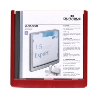 Tabliczka informacyjna 149x148.5 czerwona Durable Click Sign