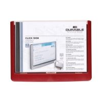Tabliczka informacyjna 149x105.5 czerwona Durable Click Sign