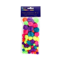 Pompon akrylowy neon mix (78)
