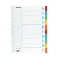 Przekładki kartonowe A4 10k kolorowe Esselte