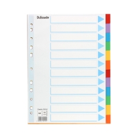 Przekładki kartonowe A4 12k kolorowe Esselte