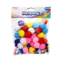 Pompony mix kolorów 10mm/25mm - opak. 100szt.