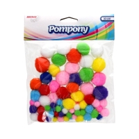 Pompony mix kolorów i wielkości 10/15/20/25mm - opak. 78szt.