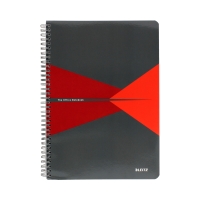 Kołonotatnik A4/90 kratka czerwony Office Card Leitz