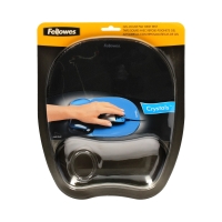 Podkładka pod mysz i nadgarstek czarna Crystal Fellowes