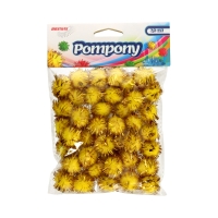 Pompony metaliczne 2cm złote 40szt. w opak. Brewis