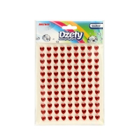 Dżety samoprzylepne serca/czerwone (108) Brewis
