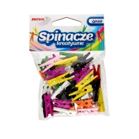 Spinacze - klamerki ozdobne kolorowe 2.5cm Brewis - 40szt.