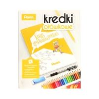 Zestaw do nauki rysowania postaci - kredki 24 kol + książeczka Pentel