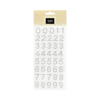 Kryształki samoprzylepne 18mm srebrne Cyfry (40)