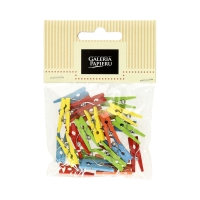 Klamerki drewniane 25mm mix tęczowy (25)