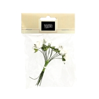 Kwiaty papierowe bukiecik róże białe (12)